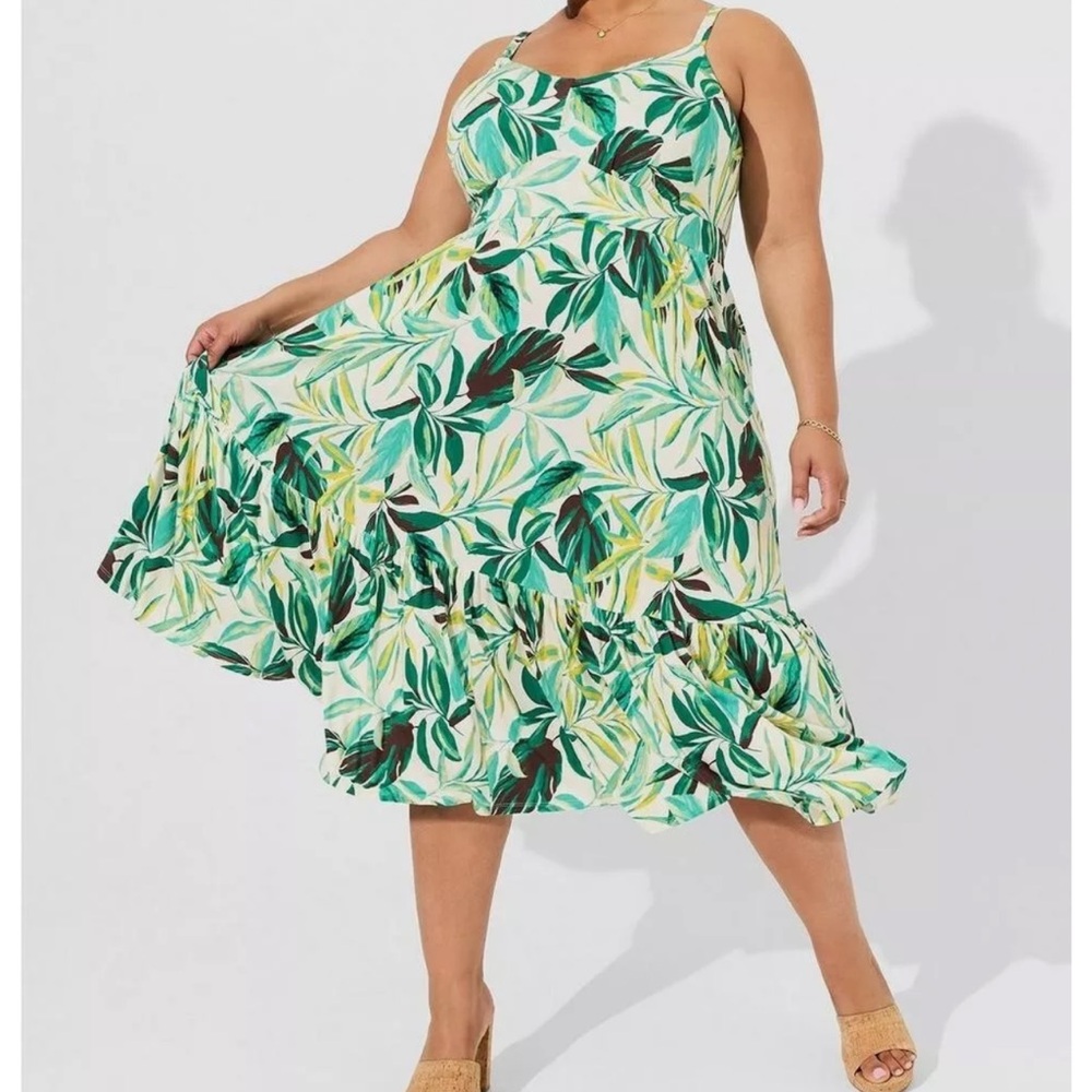 Tropical Leaf Print Dress
